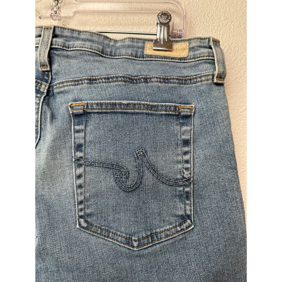 Adriano Goldschmied The Prima Crop Jeans Light Blue Women’s 31 Distressed - Picture 6 of 14